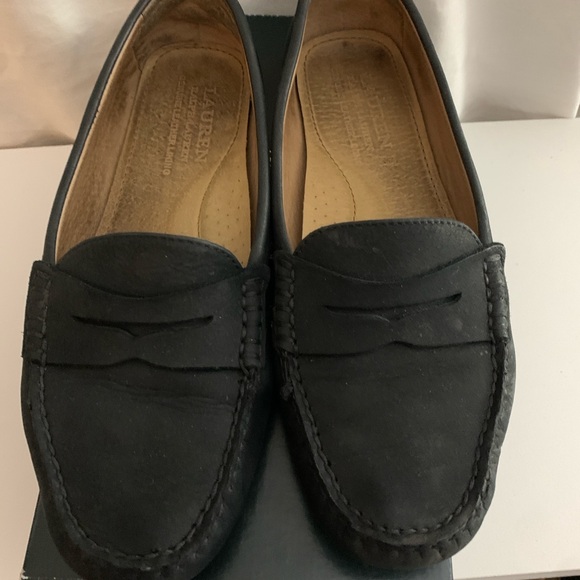 Ralph Lauren Black Leather Penny Loafers - Picture 1 of 4